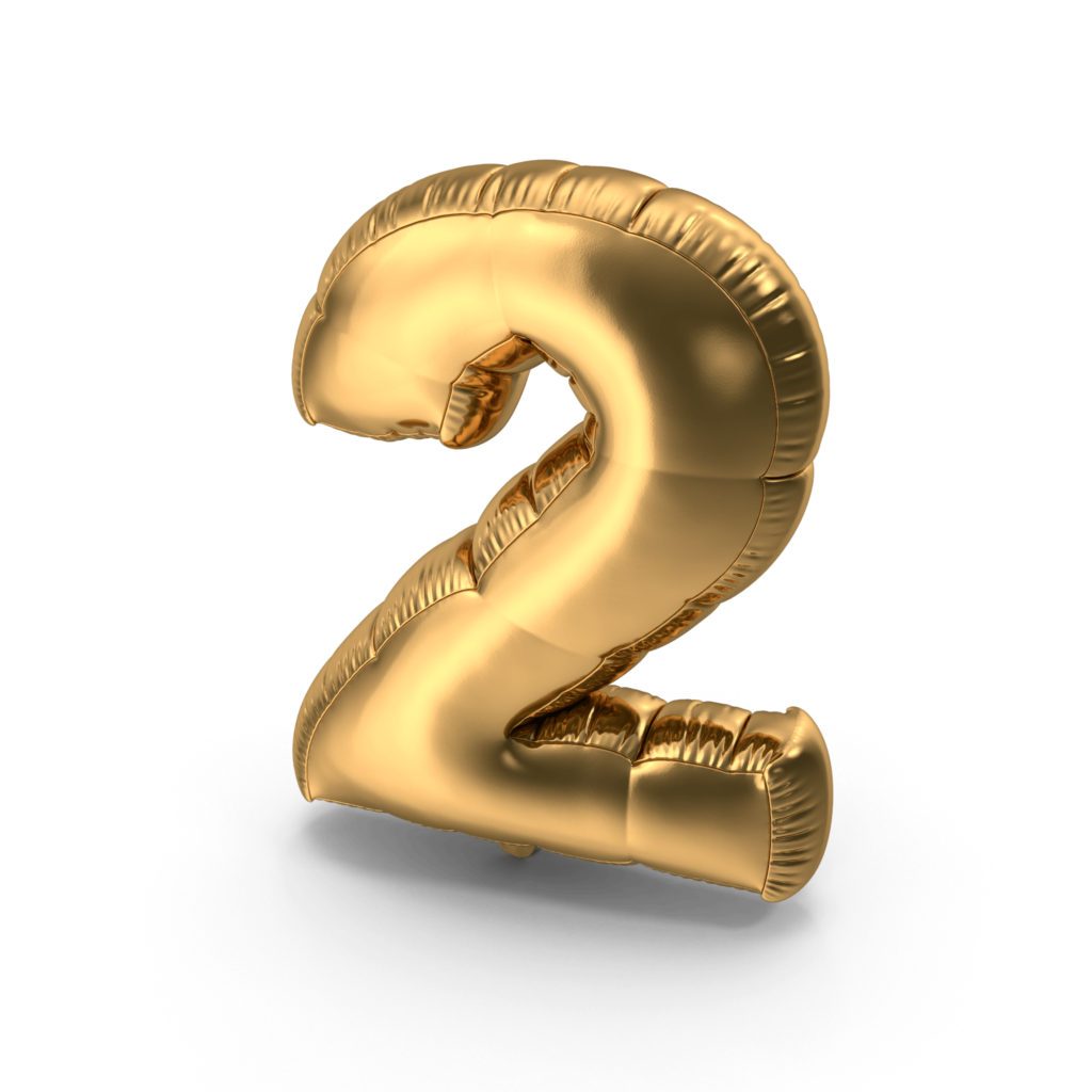 2 balloon foil number